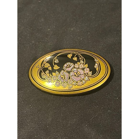 Vintage Michaela Frey Enamel Art Nouveau Brooch - Picture 5 of 5